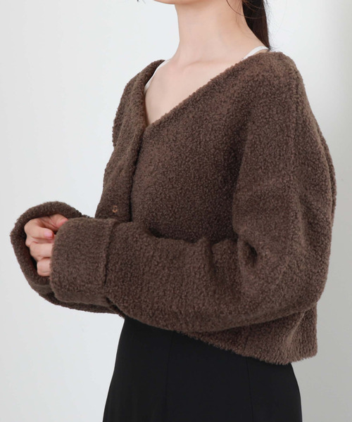 archives（アルシーヴ）の「テディベアニットショートカーディガン（カーディガン/ボレロ・レディース・ブルー/グリーン/アイボリー/モカ・MEDIUM）」の8枚目の写真