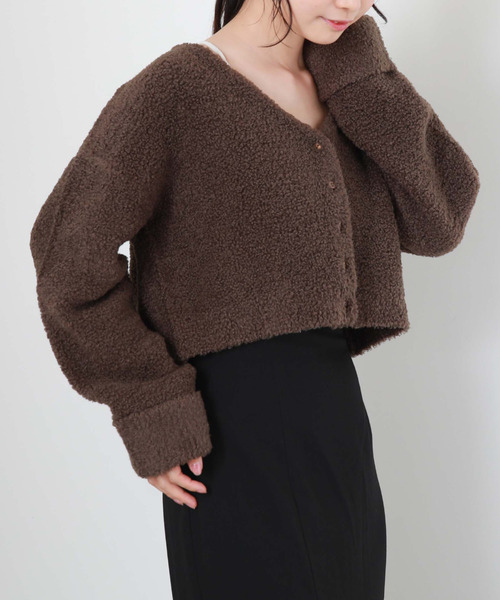 archives（アルシーヴ）の「テディベアニットショートカーディガン（カーディガン/ボレロ・レディース・ブルー/グリーン/アイボリー/モカ・MEDIUM）」の10枚目の写真