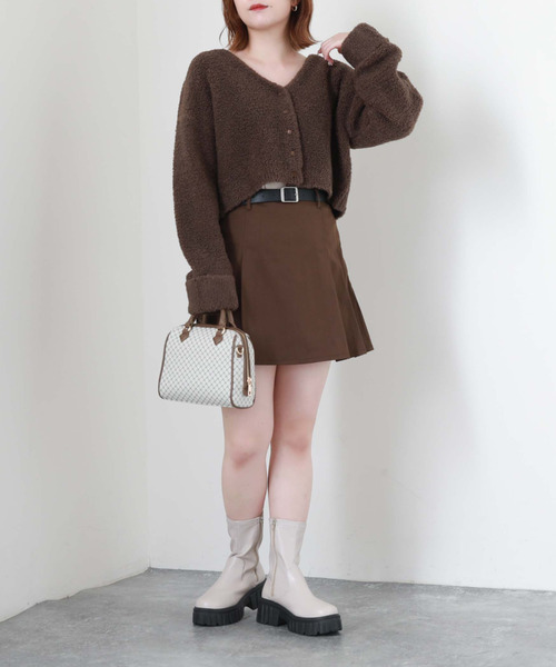 archives（アルシーヴ）の「テディベアニットショートカーディガン（カーディガン/ボレロ・レディース・ブルー/グリーン/アイボリー/モカ・MEDIUM）」の6枚目の写真