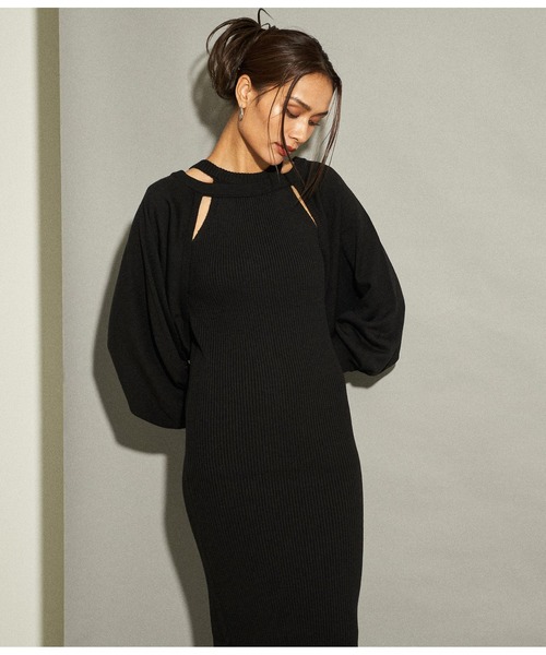 ANAP（アナップ）の「ニットワンピース×ボレロアンサンブル（ワンピース・レディース・ベージュ/ブラック・FREE）」の13枚目の写真