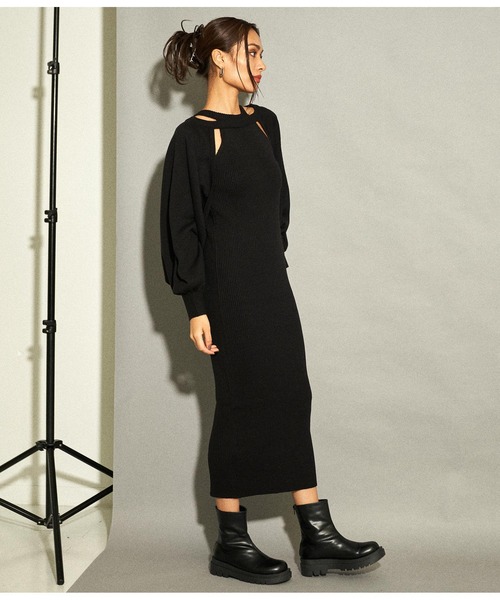 ANAP（アナップ）の「ニットワンピース×ボレロアンサンブル（ワンピース・レディース・ベージュ/ブラック・FREE）」の12枚目の写真