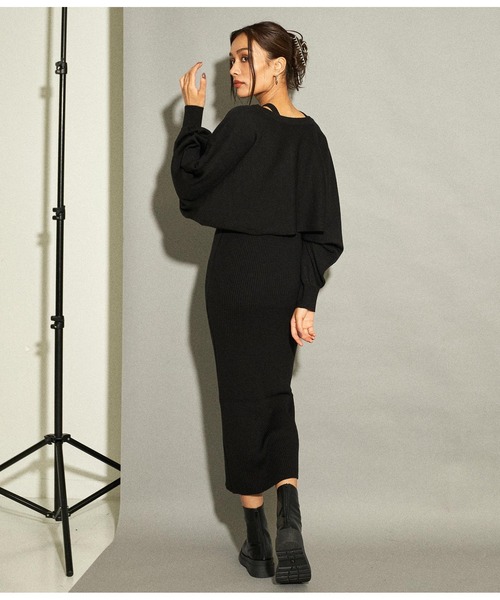 ANAP（アナップ）の「ニットワンピース×ボレロアンサンブル（ワンピース・レディース・ベージュ/ブラック・FREE）」の11枚目の写真