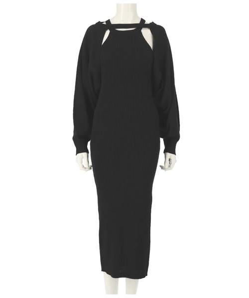 ANAP（アナップ）の「ニットワンピース×ボレロアンサンブル（ワンピース・レディース・ベージュ/ブラック・FREE）」の10枚目の写真