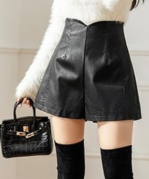 SONYUNARA ハイウエストレザーショートパンツ