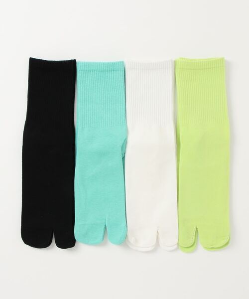 「kakko」（カッコ）の「レディース カラフル足袋ソックス 4足セット（ソックス/靴下・レディース・B/G/I/P/K/L/M/N/D/E/C/A/H/J/O/F・FREE）」の2枚目の写真