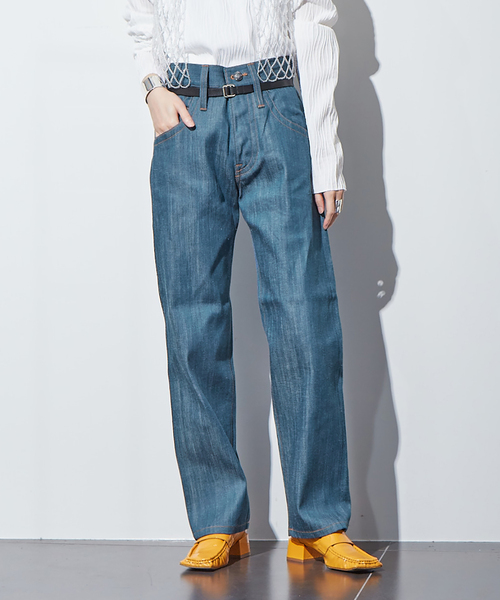 KURO(クロ)の「【KURO/クロ】STITCHING DENIM パンツ(その他パンツ・レディース・ネイビー・30/29)」の1枚目の写真