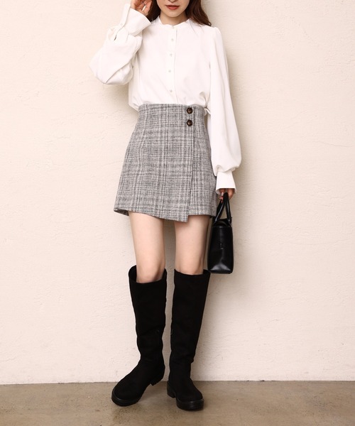 one after another NICE CLAUP（ワンアフターアナザーナイスクラップ）の「【再入荷/新色追加】着回し万能。スタイルアップミニスカパン（その他パンツ・レディース・ブラック/グレー系その他/ブラウン系その他/ホワイト系その他・FREE）」の5枚目の写真