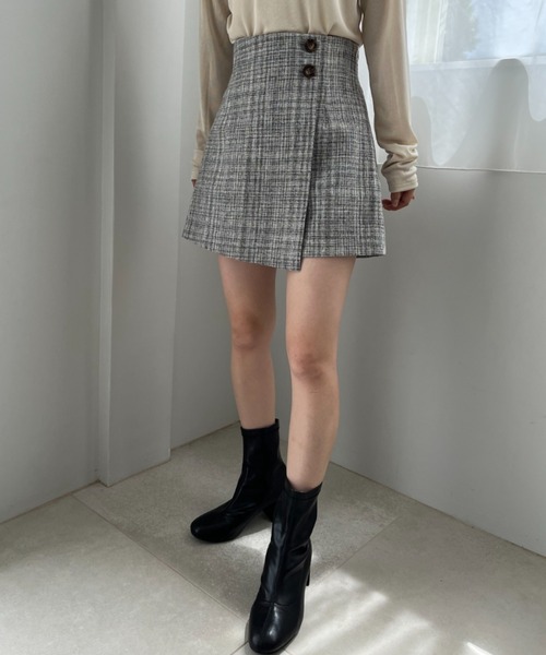 one after another NICE CLAUP（ワンアフターアナザーナイスクラップ）の「【再入荷/新色追加】着回し万能。スタイルアップミニスカパン（その他パンツ・レディース・ブラック/グレー系その他/ブラウン系その他/ホワイト系その他・FREE）」の8枚目の写真