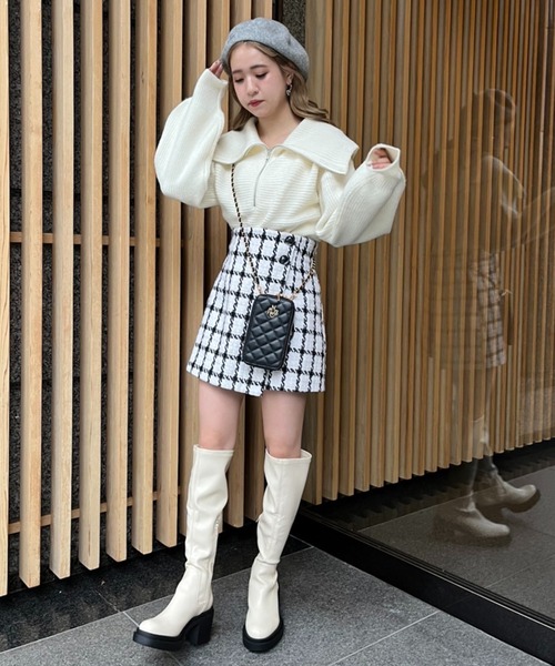 one after another NICE CLAUP（ワンアフターアナザーナイスクラップ）の「【再入荷/新色追加】着回し万能。スタイルアップミニスカパン（その他パンツ・レディース・ブラック/グレー系その他/ブラウン系その他/ホワイト系その他・FREE）」の11枚目の写真