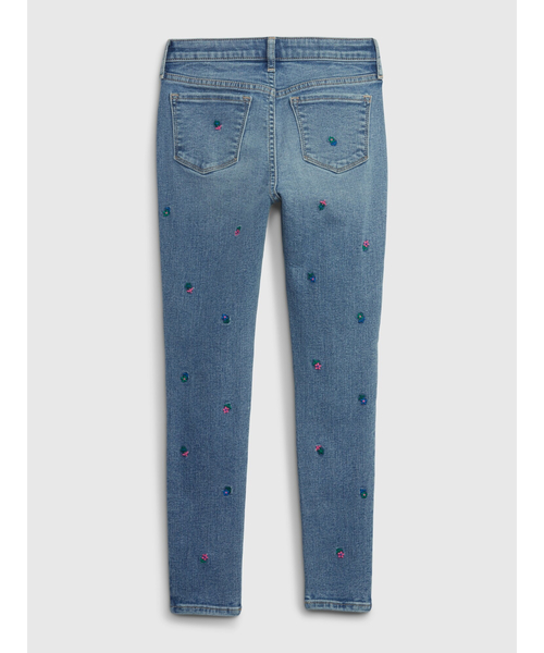 GAP（ギャップ）の「ウォッシュウェル ハイライズ 刺しゅうデニムレギンス (キッズ)（デニムパンツ・キッズ・ライトインディゴブルー・8/10/12/14/16/6）」の2枚目の写真