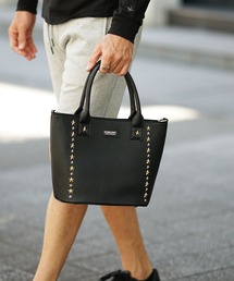 SOMEDIFF（サムディフ）の「【SOMEDIFF】スター スタッズ PU レザー ミニトート バッグ メンズ（トートバッグ）」