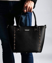 【SOMEDIFF】スター スタッズ PU レザー ミニトート バッグ メンズ