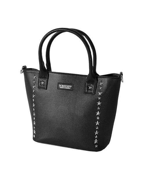 セール】【SOMEDIFF】スター スタッズ PU レザー ミニトート バッグ