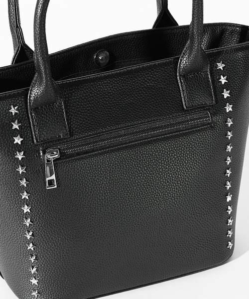 SOMEDIFF（サムディフ）の「【SOMEDIFF】スター スタッズ PU レザー ミニトート バッグ メンズ（トートバッグ・メンズ・ブラック/ホワイト/チャコールグレー/ブラック系1/ブラック系2・FREE）」の15枚目の写真
