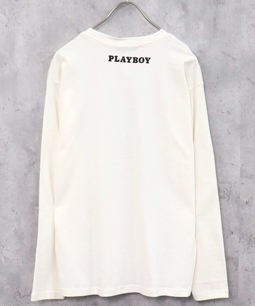 PLAYBOY（プレイボーイ）の「PLAYBOY長袖Tシャツ（Tシャツ/カットソー・キッズ・ラベンダー/チャコール/ホワイト系/ホワイト系1/ブラック系/ブラック系1/グレー系/グレー系1/グレー系2/ベージュ系/ダークグリーン系/オフホワイト/杢グレー/モカ/カーキ/ベージュ/ダークグリーン/ブラック・XXS/XS/S）」の21枚目の写真