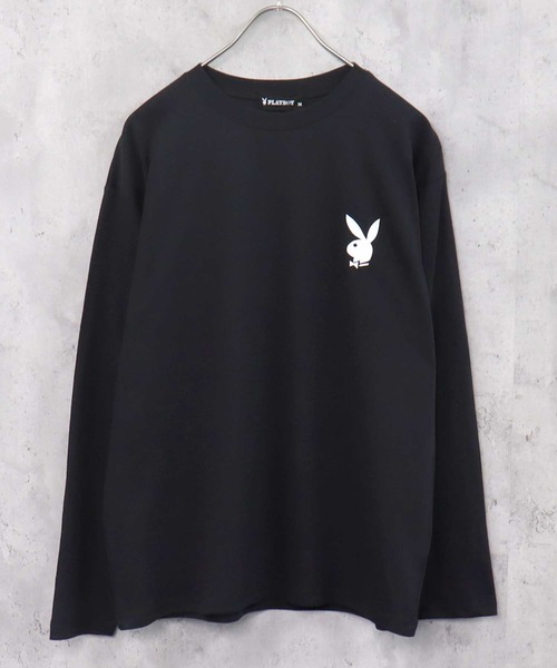 PLAYBOY プレイボーイ Tシャツ トップス 黒 白 グレー ブラック セール】PLAYBOY長袖Tシャツ（Tシャツ/カットソー）｜PLAYBOY