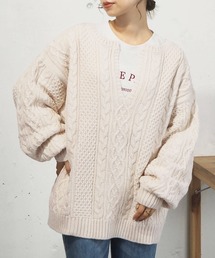 tiptop | ケーブルキーネックBIGニットプルオーバー(ニット/セーター)