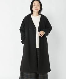 【WEB限定】軽らくらくVネックコート[プラスサイズあり]