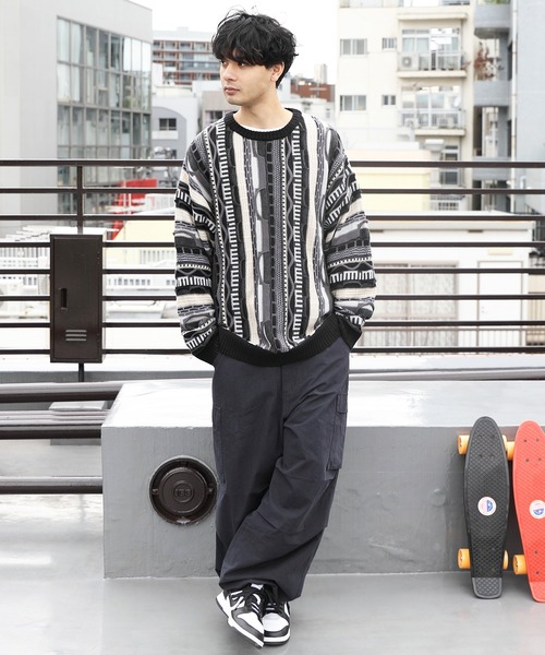 ８(eight)（エイト）の「３Ｄクルーネックニット（ニット/セーター・メンズ・グレイッシュベージュ/ダークグリーン/ブラック・LARGE/MEDIUM）」の10枚目の写真