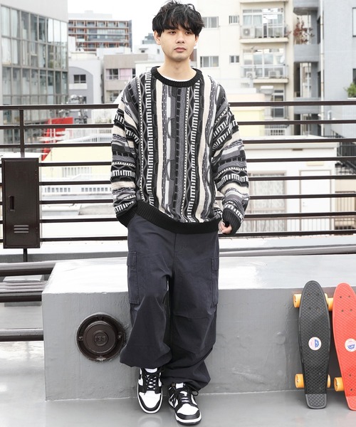 ８(eight)（エイト）の「３Ｄクルーネックニット（ニット/セーター・メンズ・グレイッシュベージュ/ダークグリーン/ブラック・LARGE/MEDIUM）」の11枚目の写真