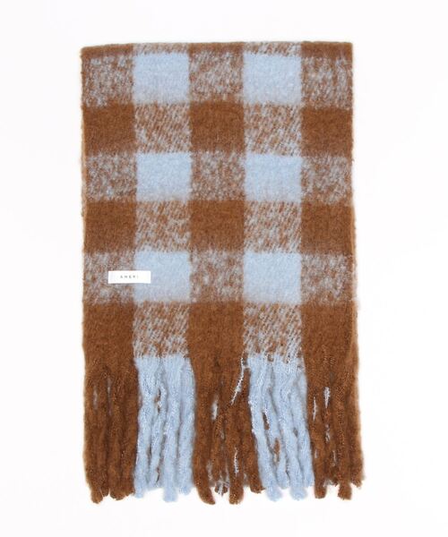 Ameri（アメリ）の「CHECK FLUFFY SOFT STOLE（ストール/ショール・レディース・ブラック/ブルー・FREE）」の10枚目の写真