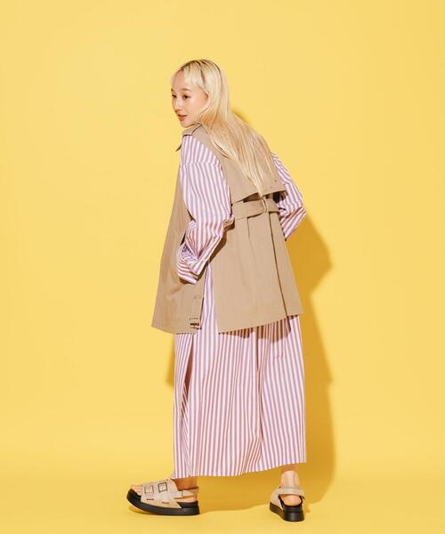 CITEN（シテン）の「＜CITEN＞ステンカラー ベスト（ベスト・レディース・ベージュ/オフホワイト・FREE）」の7枚目の写真