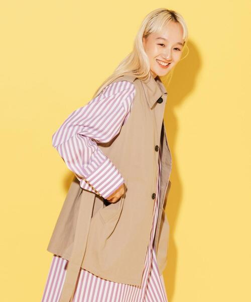 CITEN（シテン）の「＜CITEN＞ステンカラー ベスト（ベスト・レディース・ベージュ/オフホワイト・FREE）」の9枚目の写真