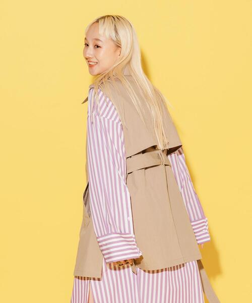 CITEN（シテン）の「＜CITEN＞ステンカラー ベスト（ベスト・レディース・ベージュ/オフホワイト・FREE）」の10枚目の写真