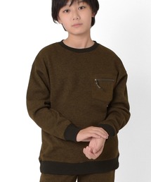 GLAZOS | ニットフリース・ファスナーポケットプルオーバー(スウェット)