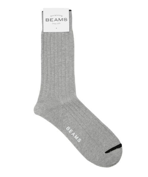 BEAMS(ビームス)の「◎BEAMS / ベーシック リブ編み ソックス (ソックス/靴下・メンズ・ホワイト/グレー/ブラック/ネイビー・ONE SIZE)」の3枚目の写真
