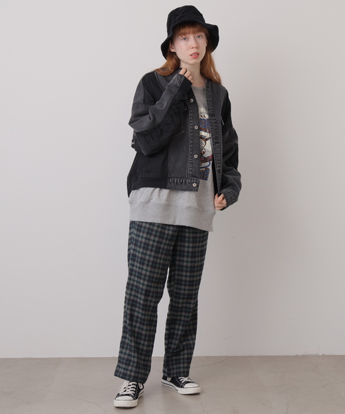 DOUBLE NAME（ダブルネーム）の「GジャンドッキングMA-1（MA-1・レディース・インディゴブルー/ブラック・FREE）」の3枚目の写真