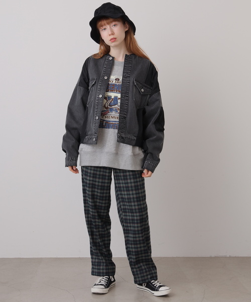 DOUBLE NAME（ダブルネーム）の「GジャンドッキングMA-1（MA-1・レディース・インディゴブルー/ブラック・FREE）」の5枚目の写真