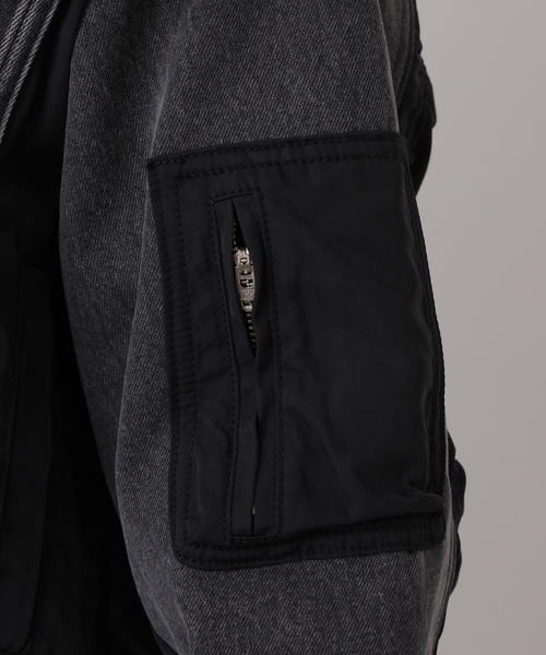 DOUBLE NAME（ダブルネーム）の「GジャンドッキングMA-1（MA-1・レディース・インディゴブルー/ブラック・FREE）」の14枚目の写真