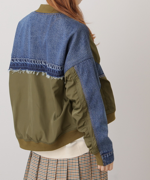 DOUBLE NAME（ダブルネーム）の「GジャンドッキングMA-1（MA-1・レディース・インディゴブルー/ブラック・FREE）」の22枚目の写真