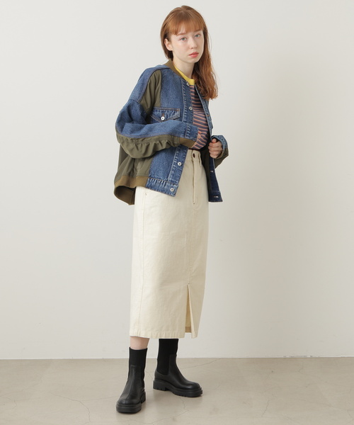 DOUBLE NAME（ダブルネーム）の「GジャンドッキングMA-1（MA-1・レディース・インディゴブルー/ブラック・FREE）」の19枚目の写真