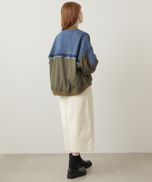 DOUBLE NAME（ダブルネーム）の「GジャンドッキングMA-1（MA-1・レディース・インディゴブルー/ブラック・FREE）」の17枚目の写真