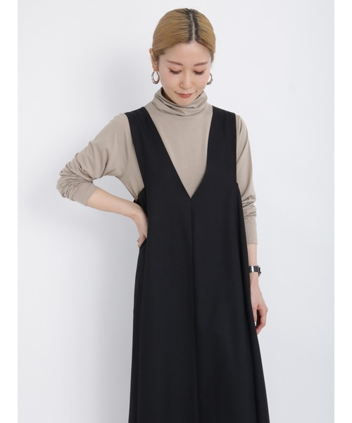 Samansa Mos2 blue(サマンサモスモスブルー)の「【発熱保温】タートルネックプルオーバー(Tシャツ/カットソー・レディース・オフホワイト/ブラック/シルバーグレー/ベージュ・MEDIUM/LARGE)」の3枚目の写真