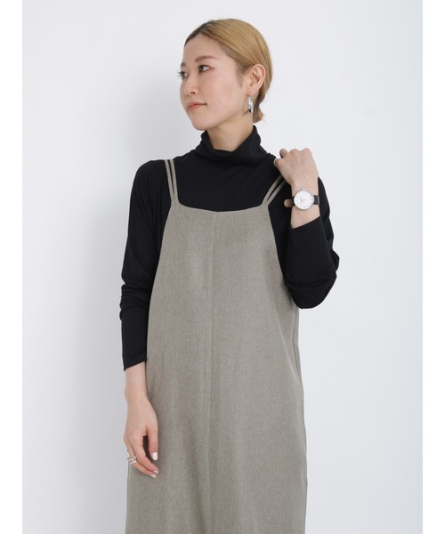 Samansa Mos2 blue(サマンサモスモスブルー)の「【発熱保温】タートルネックプルオーバー(Tシャツ/カットソー・レディース・オフホワイト/ブラック/シルバーグレー/ベージュ・MEDIUM/LARGE)」の2枚目の写真