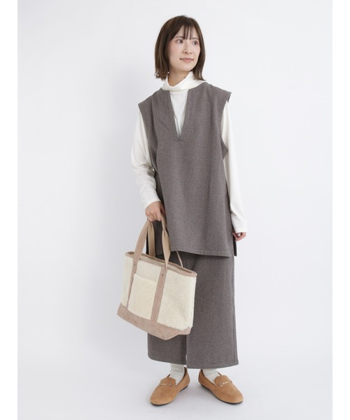 Samansa Mos2 blue(サマンサモスモスブルー)の「【発熱保温】タートルネックプルオーバー(Tシャツ/カットソー・レディース・オフホワイト/ブラック/シルバーグレー/ベージュ・MEDIUM/LARGE)」の15枚目の写真