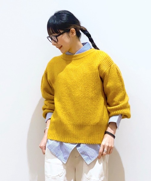 studio CLIP(スタディオクリップ)の「5ゲージフラッフィヤーンWフェイスカーディガン(カーディガン/ボレロ・レディース・ブラック/ライトベージュ/グレー/マスタード・FREE)」の1枚目の写真