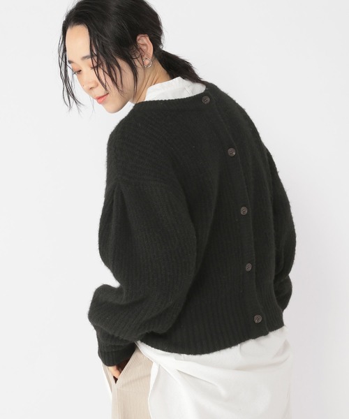 studio CLIP(スタディオクリップ)の「5ゲージフラッフィヤーンWフェイスカーディガン(カーディガン/ボレロ・レディース・ブラック/ライトベージュ/グレー/マスタード・FREE)」の2枚目の写真