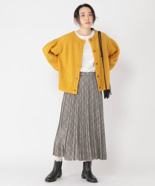 studio CLIP(スタディオクリップ)の「5ゲージフラッフィヤーンWフェイスカーディガン(カーディガン/ボレロ・レディース・ブラック/ライトベージュ/グレー/マスタード・FREE)」の7枚目の写真