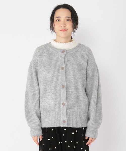 studio CLIP(スタディオクリップ)の「5ゲージフラッフィヤーンWフェイスカーディガン(カーディガン/ボレロ・レディース・ブラック/ライトベージュ/グレー/マスタード・FREE)」の8枚目の写真