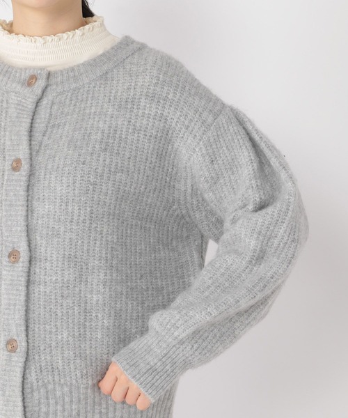 studio CLIP(スタディオクリップ)の「5ゲージフラッフィヤーンWフェイスカーディガン(カーディガン/ボレロ・レディース・ブラック/ライトベージュ/グレー/マスタード・FREE)」の12枚目の写真