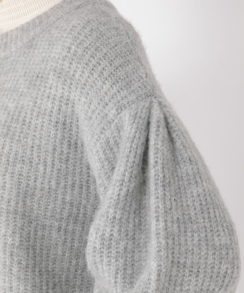 studio CLIP(スタディオクリップ)の「5ゲージフラッフィヤーンWフェイスカーディガン(カーディガン/ボレロ・レディース・ブラック/ライトベージュ/グレー/マスタード・FREE)」の13枚目の写真