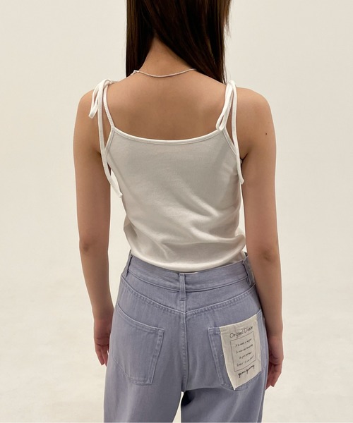 EPIMI E'PIMMY（エピミエピミー）の「カップ付きリボンキャミ（キャミソール・レディース・ブラック/オリーブ/ピンクベージュ/ベージュ/オフホワイト/オートミール・MEDIUM）」の9枚目の写真