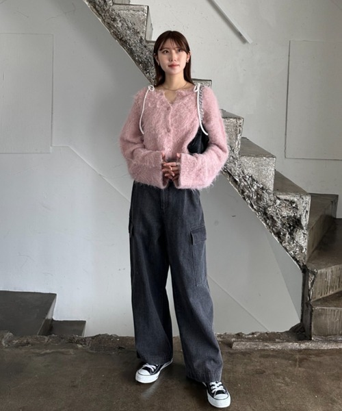 EPIMI E'PIMMY（エピミエピミー）の「カップ付きリボンキャミ（キャミソール・レディース・ブラック/オリーブ/ピンクベージュ/ベージュ/オフホワイト/オートミール・MEDIUM）」の15枚目の写真