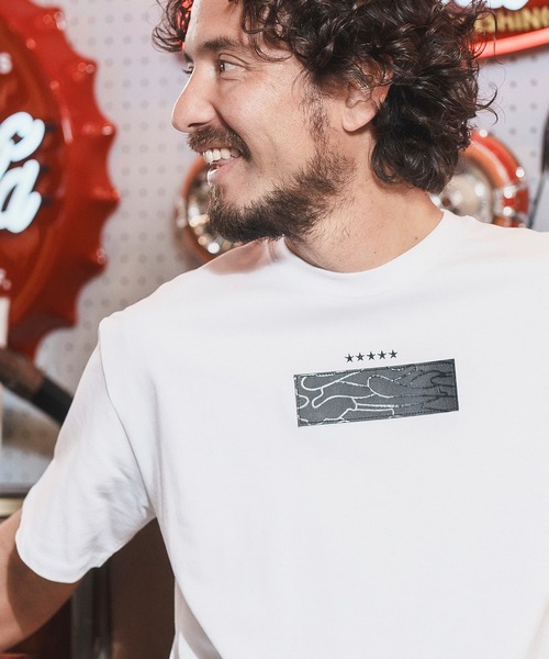 qwerty(クワーティ)の「mt8203-HIDE BLACKCAMO SS T-SHIRTS Tシャツ(Tシャツ/カットソー・メンズ・ホワイト/ブラック/イエロー・L/M/XL)」の4枚目の写真