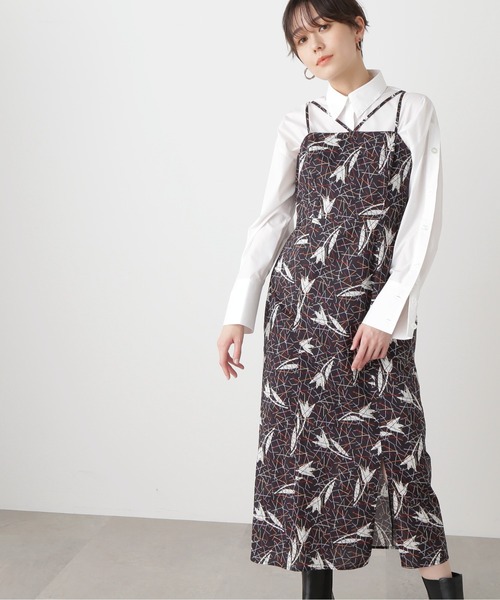 N.（N. Natural Beauty Basic）（エヌエヌナチュラルビューティーベーシック）の「◆ＬＩＢＥＲＴＹ　キャミワンピース（ワンピース・レディース・ブラック/グリーン・MEDIUM）」の2枚目の写真