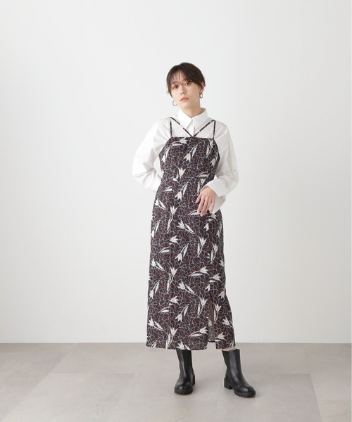 N.（N. Natural Beauty Basic）（エヌエヌナチュラルビューティーベーシック）の「◆ＬＩＢＥＲＴＹ　キャミワンピース（ワンピース・レディース・ブラック/グリーン・MEDIUM）」の14枚目の写真